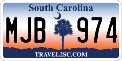 SC license plate MJB974