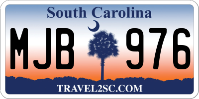 SC license plate MJB976