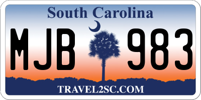 SC license plate MJB983