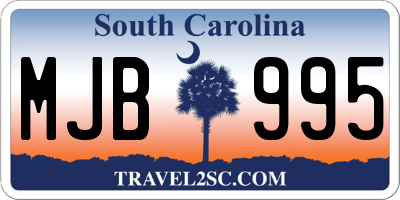SC license plate MJB995