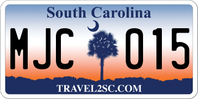 SC license plate MJC015