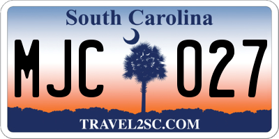 SC license plate MJC027
