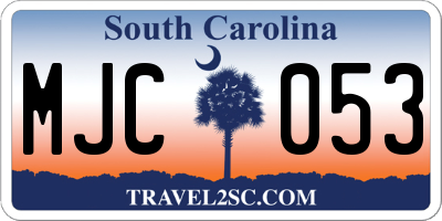 SC license plate MJC053