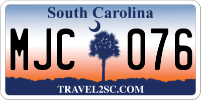 SC license plate MJC076