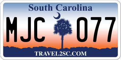 SC license plate MJC077