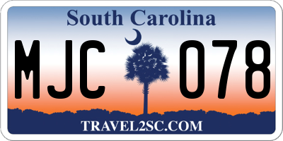 SC license plate MJC078