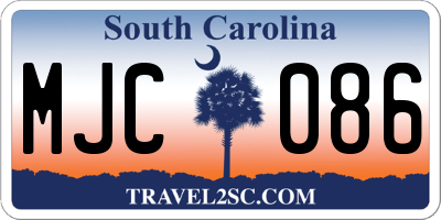SC license plate MJC086