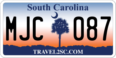 SC license plate MJC087