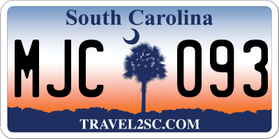 SC license plate MJC093