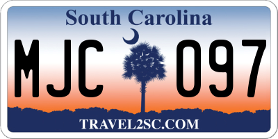 SC license plate MJC097