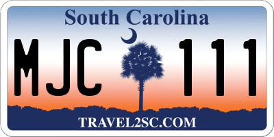 SC license plate MJC111