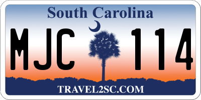 SC license plate MJC114