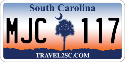 SC license plate MJC117
