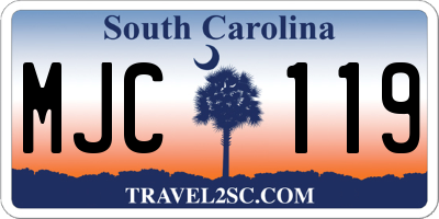 SC license plate MJC119