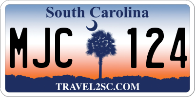 SC license plate MJC124
