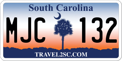SC license plate MJC132