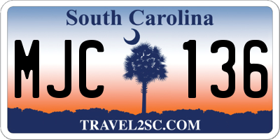 SC license plate MJC136