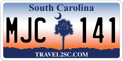 SC license plate MJC141
