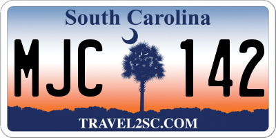 SC license plate MJC142
