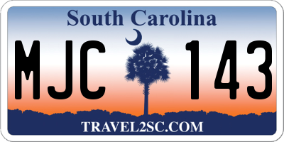 SC license plate MJC143