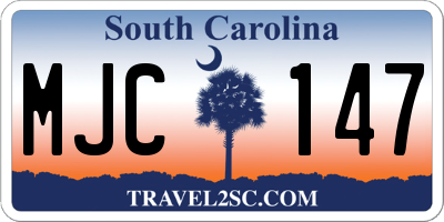 SC license plate MJC147