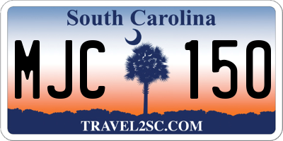 SC license plate MJC150