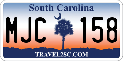 SC license plate MJC158