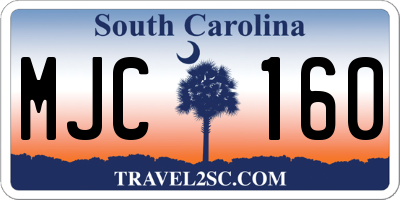 SC license plate MJC160