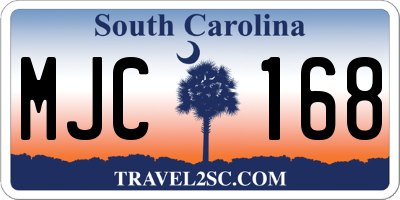 SC license plate MJC168