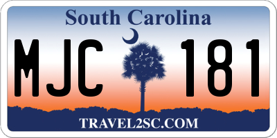 SC license plate MJC181