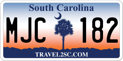 SC license plate MJC182
