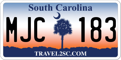 SC license plate MJC183