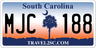 SC license plate MJC188