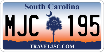 SC license plate MJC195