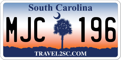 SC license plate MJC196