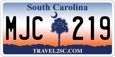 SC license plate MJC219