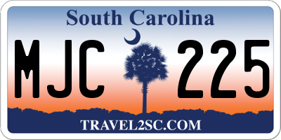 SC license plate MJC225