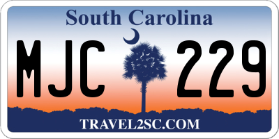 SC license plate MJC229