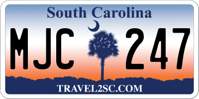 SC license plate MJC247