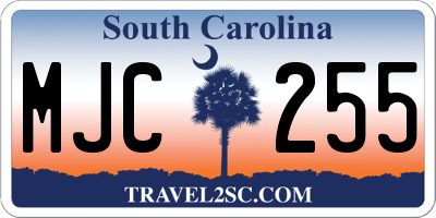 SC license plate MJC255