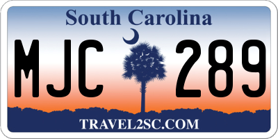 SC license plate MJC289