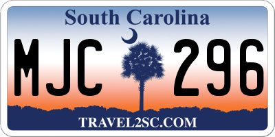 SC license plate MJC296