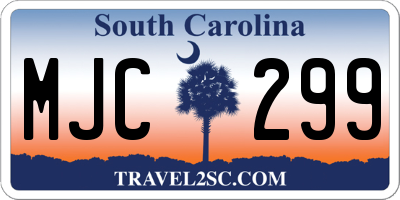 SC license plate MJC299