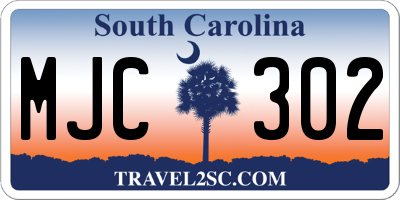 SC license plate MJC302
