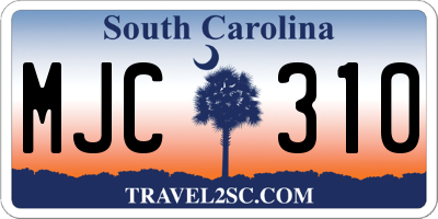 SC license plate MJC310