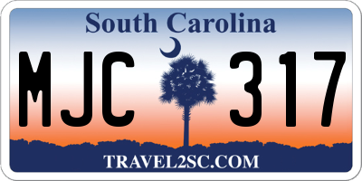 SC license plate MJC317