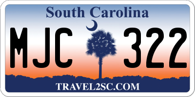 SC license plate MJC322