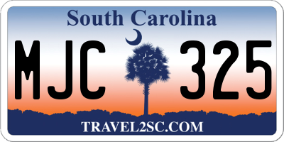SC license plate MJC325