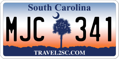 SC license plate MJC341