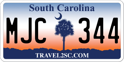 SC license plate MJC344